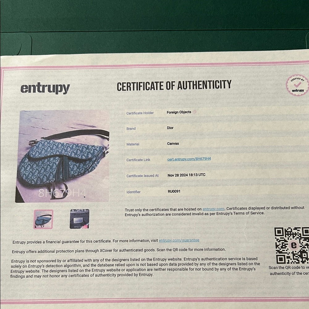 Dior Monogram Blue Saddle Bag AUTHENTIC